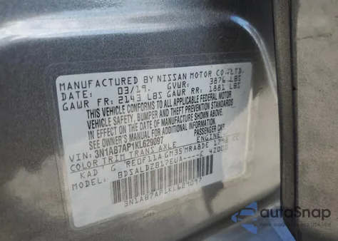 2019 Nissan Sentra S из США, поврежденный, VIN 3N1AB7AP1KL629097